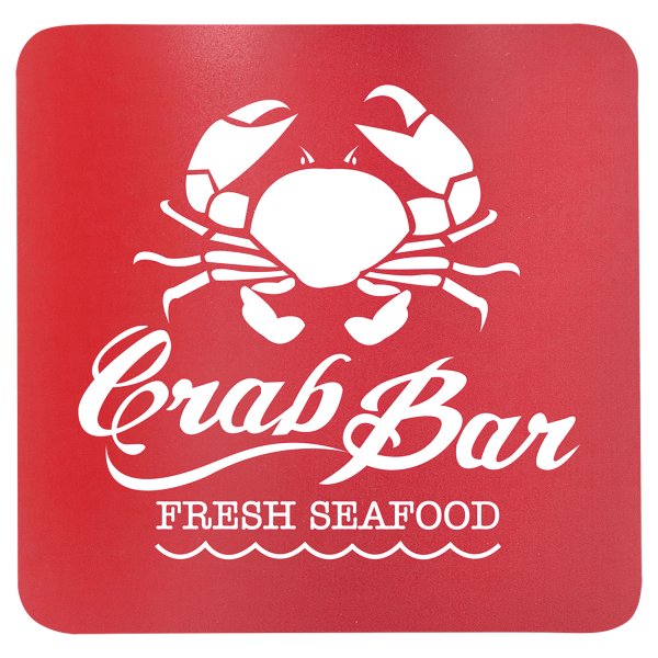3 3/4" x 3 3/4" Square Red/White Silicone Coaster - Red