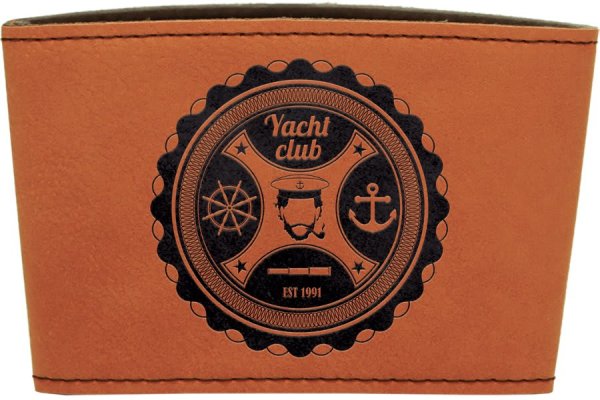 3" Rawhide Engraved Faux Leather Mug Sleeve - Rawhide