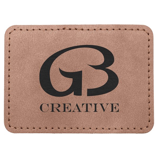 3 1/2" x 2 1/2" Blush Premier Engraved Faux Leather Rectangle Patch with Kota Pro Adhesive - Creekside Collection - Blush