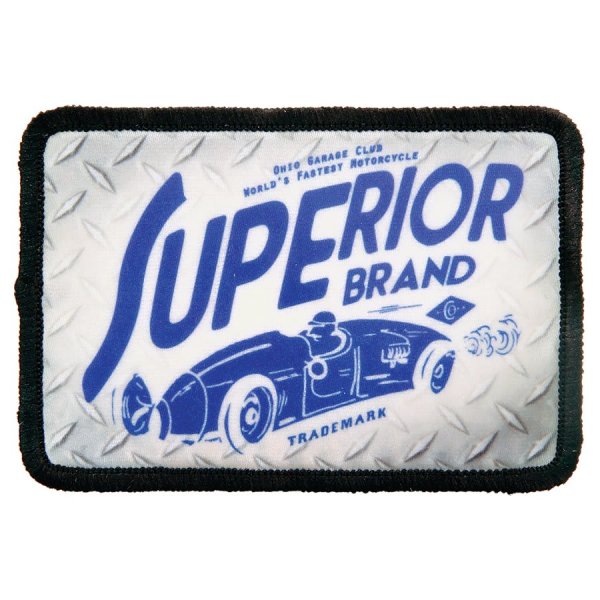 3" x 2" Rectangle Custom Printed Patch with Adhesive & Black Border - White/Black