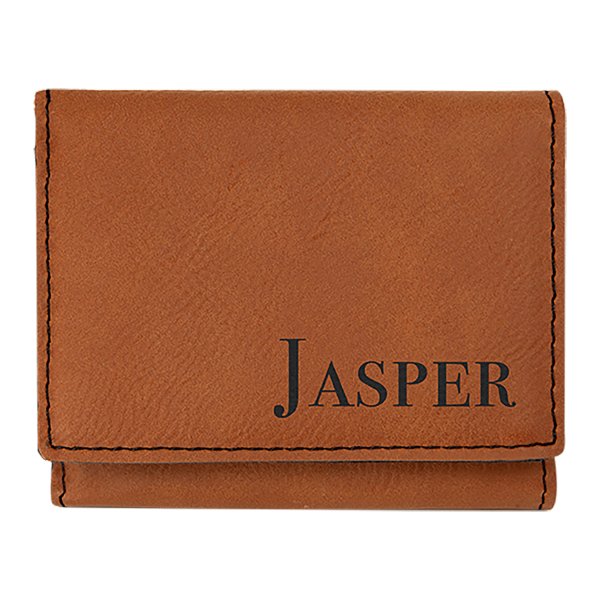 3" x 4" Rawhide Engraved Faux Leather Trifold Wallet - Rawhide