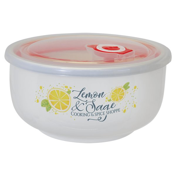 3" x 5.7" Ceramic Storage Bowl with Flexible Plastic Lid - Default