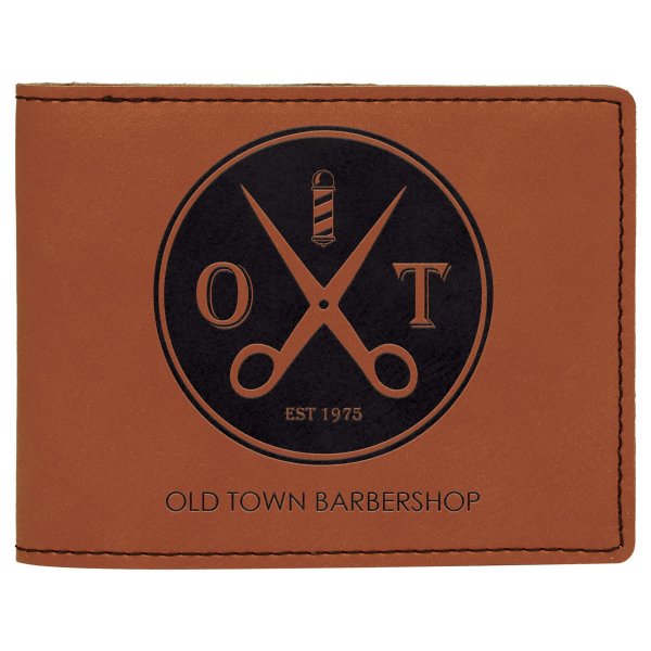 4 1/2" x 3 1/2" Rawhide Engraved Faux Leather Bifold Wallet - Rawhide