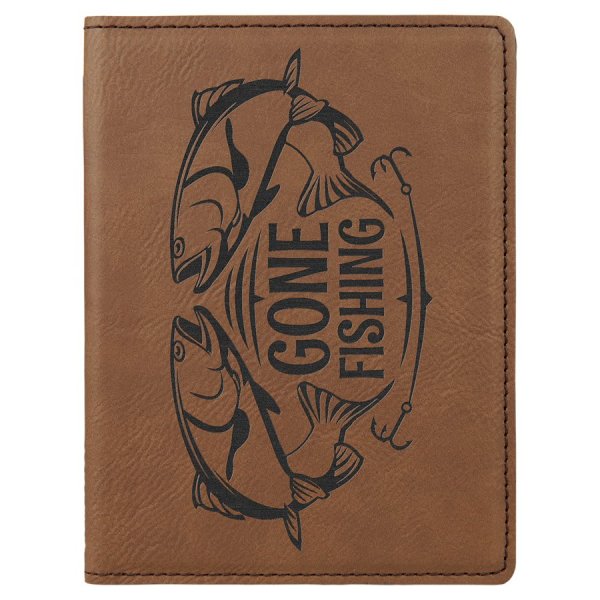 4 1/4" x 5 1/2" Dark Brown Engraved Faux Leather Passport Holder - Dark Brown