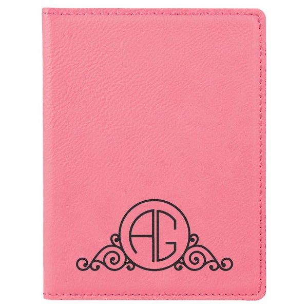 4 1/4" x 5 1/2" Pink Engraved Faux Leather Passport Holder - Pink