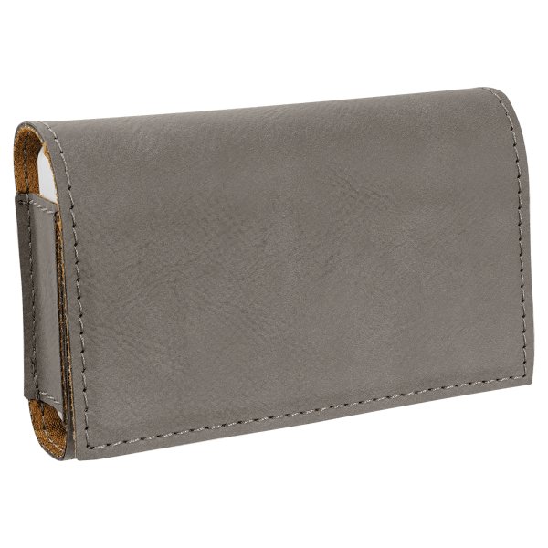 4 3/4" x 3 1/8" Gray Engraved Faux Leather  Pill Box - Gray