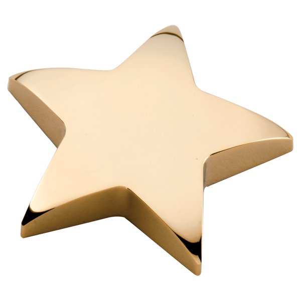 4" x 4" Gold Metal Star Paperweight - Gold