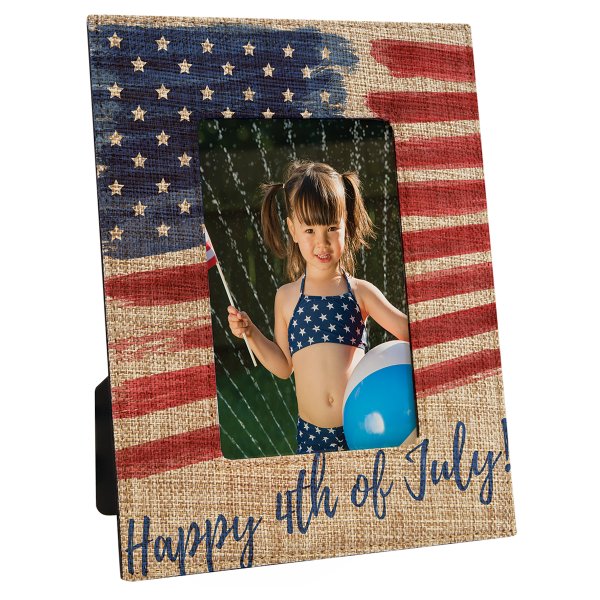 4" x 6" Custom Printed Burlap Photo Frame - Burlap