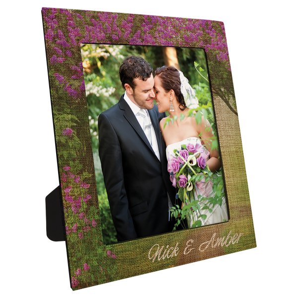 8" x 10" Custom Printed Burlap Photo Frame - Burlap