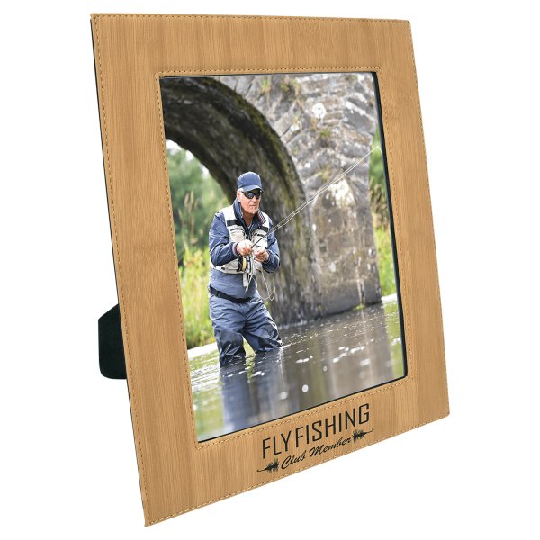 8" x 10" Bamboo Engraved Faux Leather Photo Frame - Bamboo