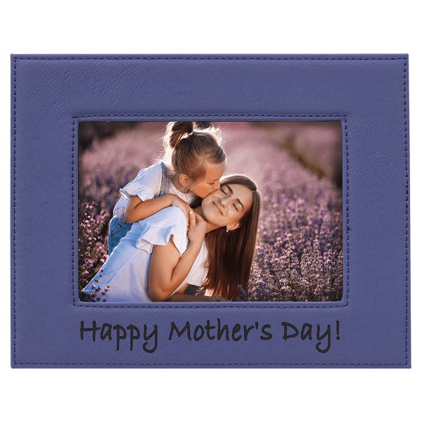 5" x 7" Purple Engraved Faux Leather Photo Frame - Purple