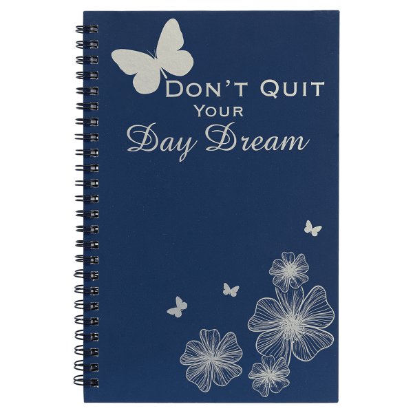 5 1/2" x 8 1/2" Blue Lazerburst Spiral Notebook-Lasers to Silver - Blue