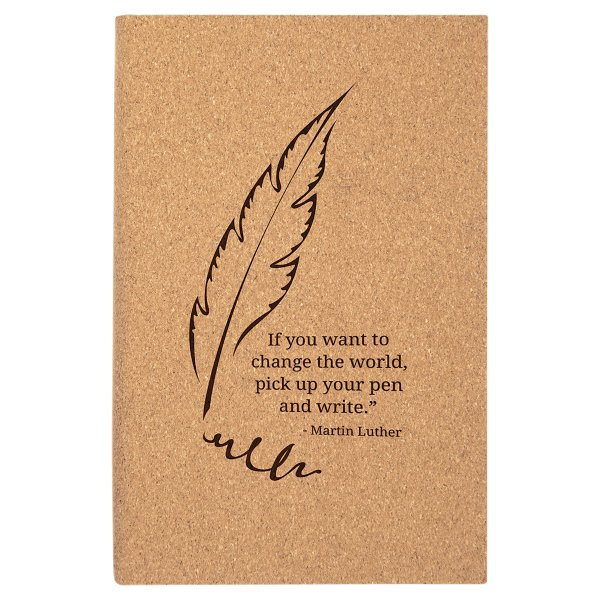 5 1/4" x 8 1/4" Cork Journal with Lined Notepad - Light Brown