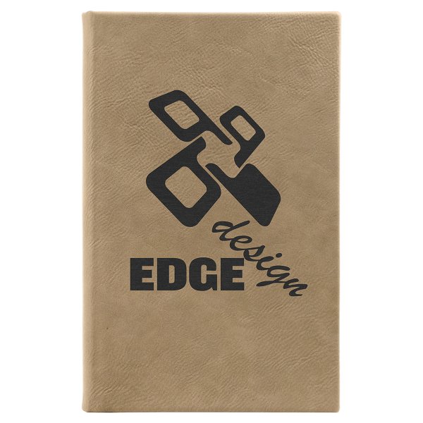 5 1/4" x 8 1/4" Light Brown Engraved Faux Leather Sketch Book with Unlined  Notepad - Light Brown