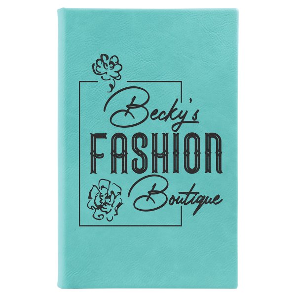 5 1/4" x 8 1/4" Teal Engraved Faux Leather Sketch Book with Unlined Notepad - Teal