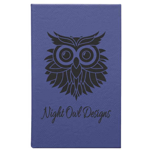 5 1/4" x 8 1/4" Purple Engraved Faux Leather Sketch Book with Unlined Notepad - Purple