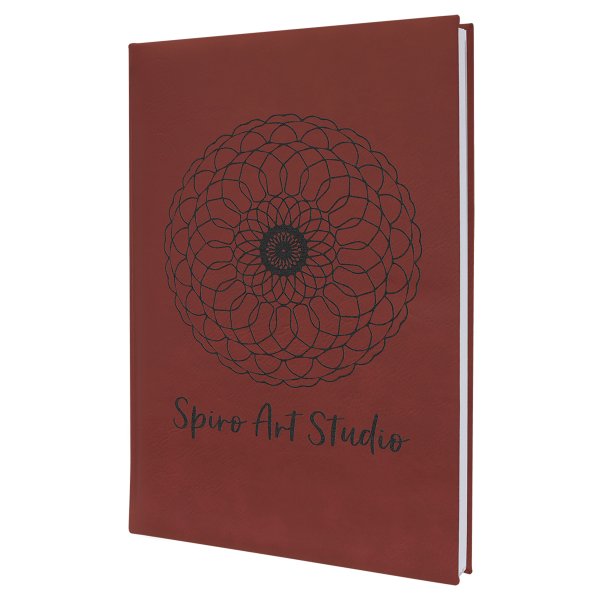 7" x 9 3/4" Rose Engraved Faux Leather Sketch Book with Unlined Notepad - Rose