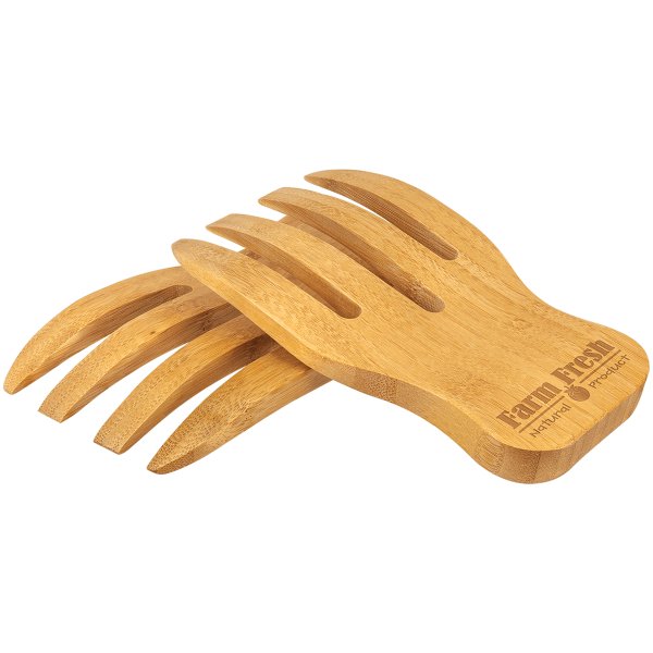 6 1/2" Salad Hands Set - Bamboo
