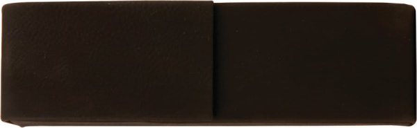 6 1/2" x 2" Black/Gold Engraved Faux Leather Double Pen Case - Black