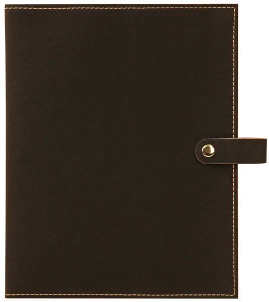 6 1/2" x 8 3/4" Black/Gold Leatherette Book/Bible Cover with Snap Closure - Black