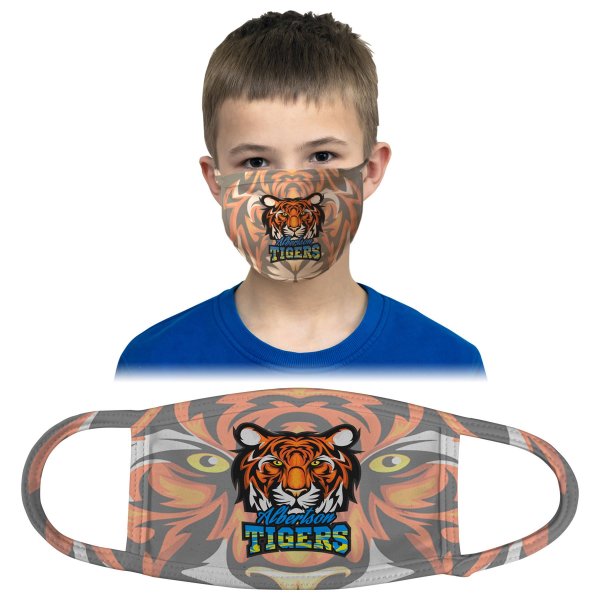 6" x 4" Child White Custom Printed Face Mask-Not For Medical Use - White
