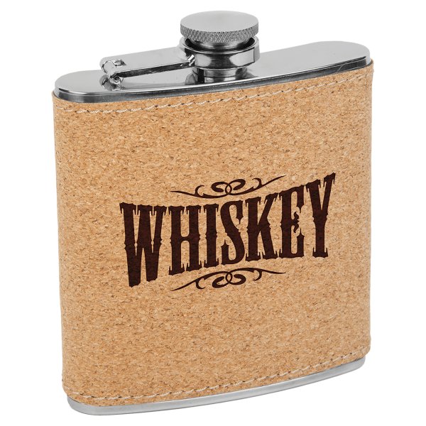 6oz. Cork Stainless Steel Flask - Light Brown