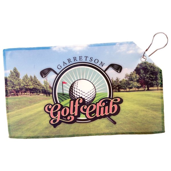 7 1/2" x 13" White Custom Printed Golf Towel - White