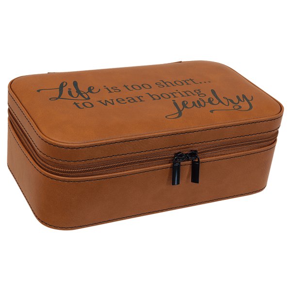 7 1/2" X 4 1/2" Rawhide Engraved Faux Leather Jewelry Box - Rawhide