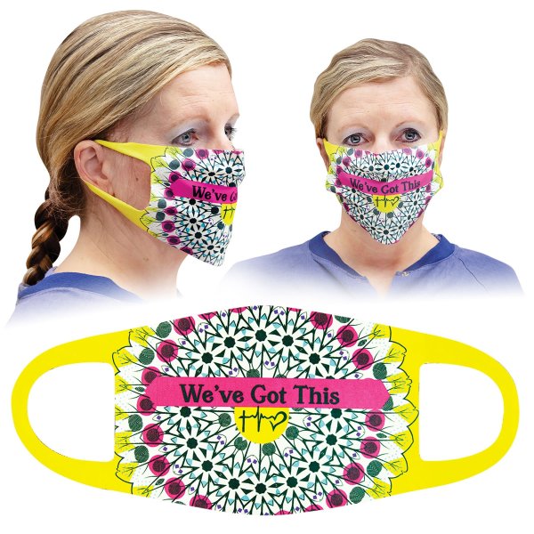 7 1/4" x 4 3/4" Large White Custom Printed Face Mask - White