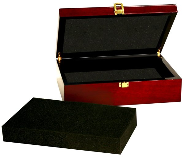 7 3/4" x 6 1/4" x 2 3/8" Rosewood Piano Finish Gift Box - Rosewood