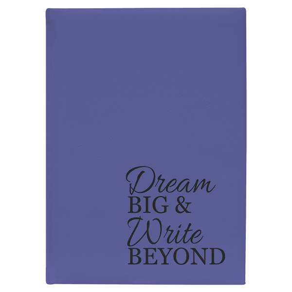 7" x 9 3/4" Purple Engraved Faux Leather Journal with Lined Notepad - Purple