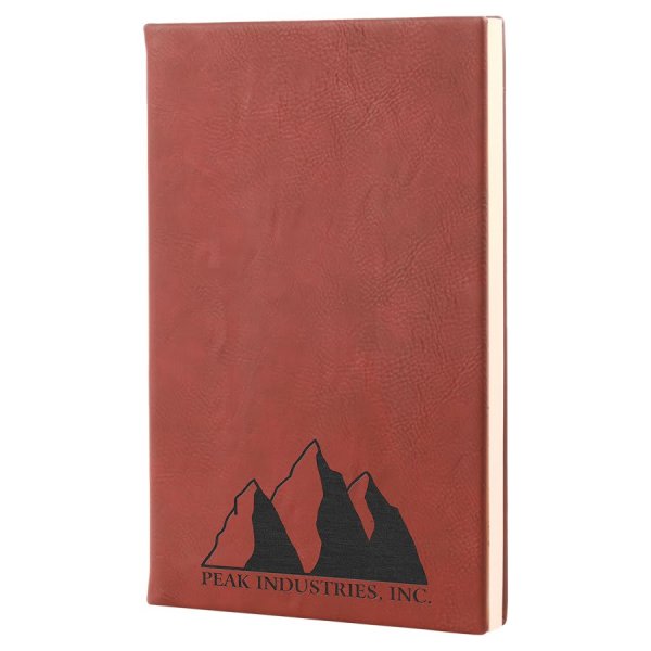5 1/4" x 8 1/4" Rose Engraved Faux Leather Journal with Lined Notepad - Rose