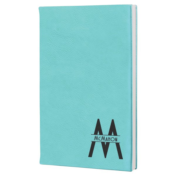 5 1/4" x 8 1/4" Teal Engraved Faux Leather Journal with Lined Notepad - Teal