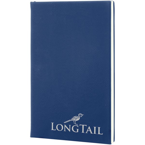 5 1/4" x 8 1/4" Blue/Silver Engraved Faux Leather Journal with Lined Notepad - Blue/Silver
