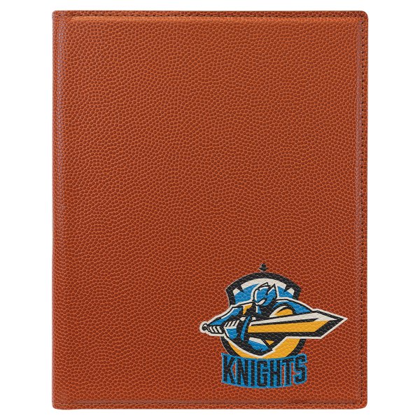 7" x 9" Basketball Engraved Faux Leather Portfolio with Notepad - Orange