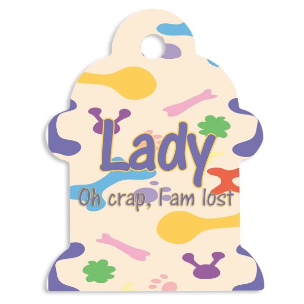 7/8" x 1" White Custom Printed Fire Hydrant Pet Tag - White