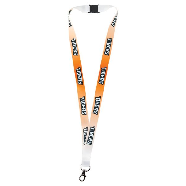 7/8" x 36" Custom Printed Lanyard with Clip - White