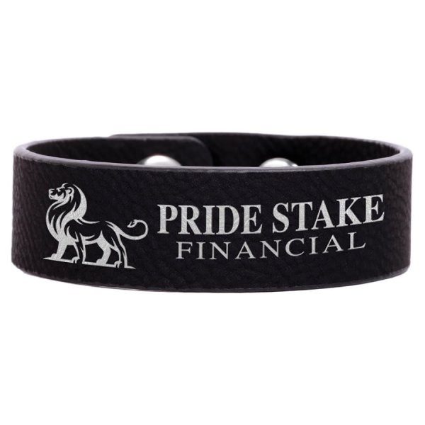 8 1/2" x 3/4" Black/Silver Engraved Faux Leather Youth Cuff Bracelet - Black/Silver
