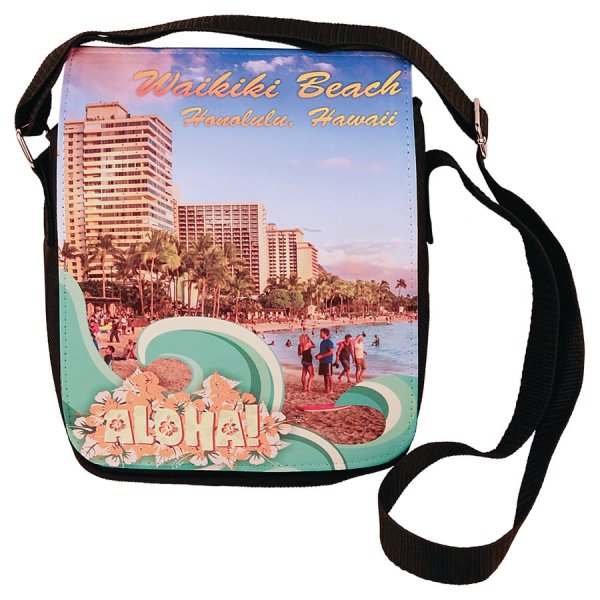 8 1/2" x 7" Black Custom Printed Shoulder Bag - Black