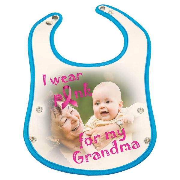 8" x 13" Blue Custom Printed Baby Bib - Blue