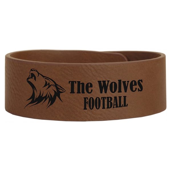 9 1/2" x 1" Dark Brown Engraved Faux Leather Cuff Bracelet - Dark Brown/Black