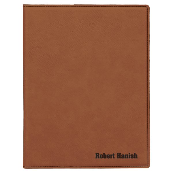 7" x 9" Rawhide Engraved Faux Leather Small Portfolio with Notepad - Rawhide