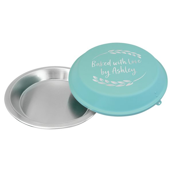 9" Aluminum Pie Pan with Teal Lid - Silver/Teal