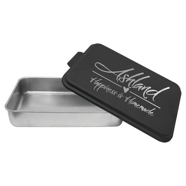 9" x 13" Aluminum Cake Pan with Black Lid - Silver/Black