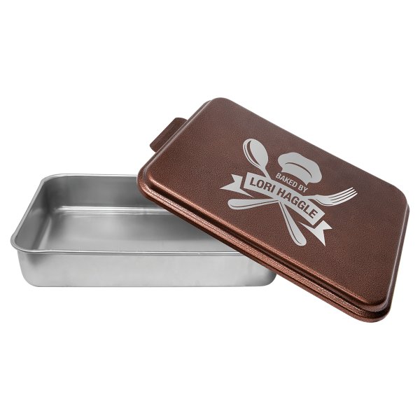 9" x 13" Aluminum Cake Pan with Copper Lid - Silver/Copper