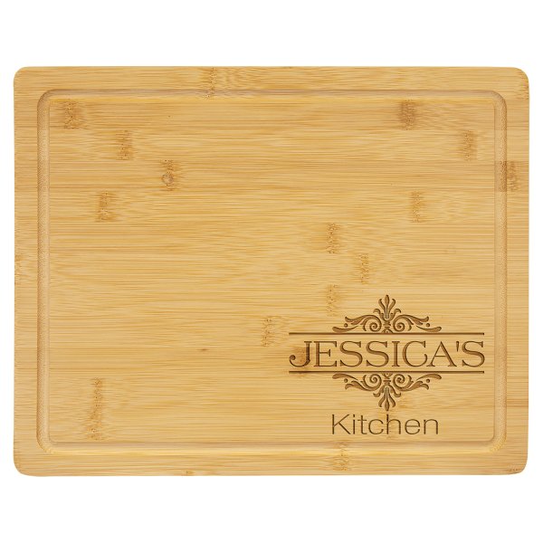 13 3/4" x 11" Bamboo Cutting Board with Drip Ring - Multi Brown