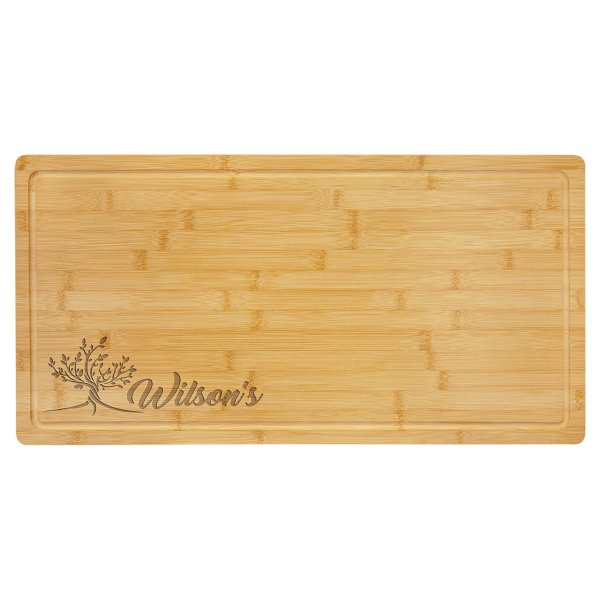 23 3/4" x 12" Bamboo Cutting Board with Drip Ring - Multi Brown