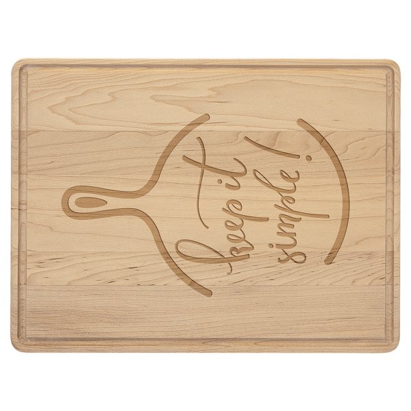 11 1/2" x 8 3/4" Maple Cutting Board with Drip Ring - Multi Brown