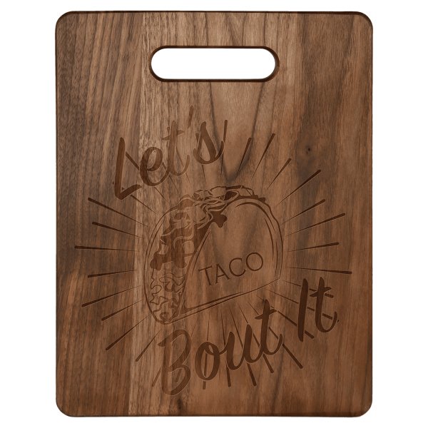 11 1/2" x 8 3/4" Walnut Cutting Board - Dark Brown