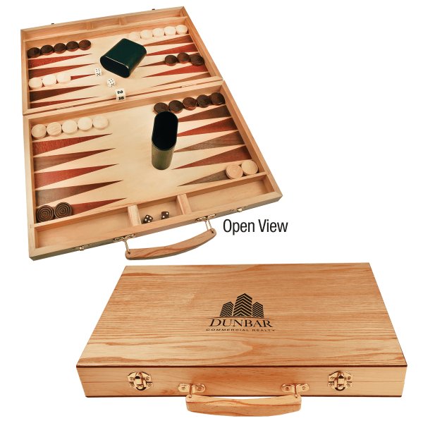 15" x 9 1/2" Backgammon Game - Light Brown